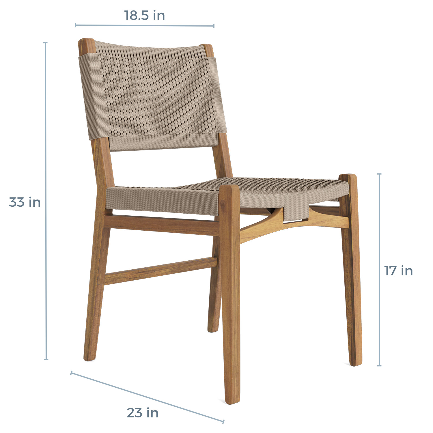 Delano Natural Teak Outdoor Rope Chair