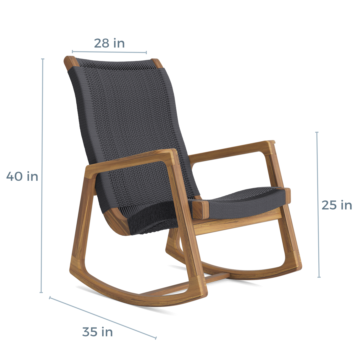 Arenal Rocking Chair Charcoal Manila MasayaCo