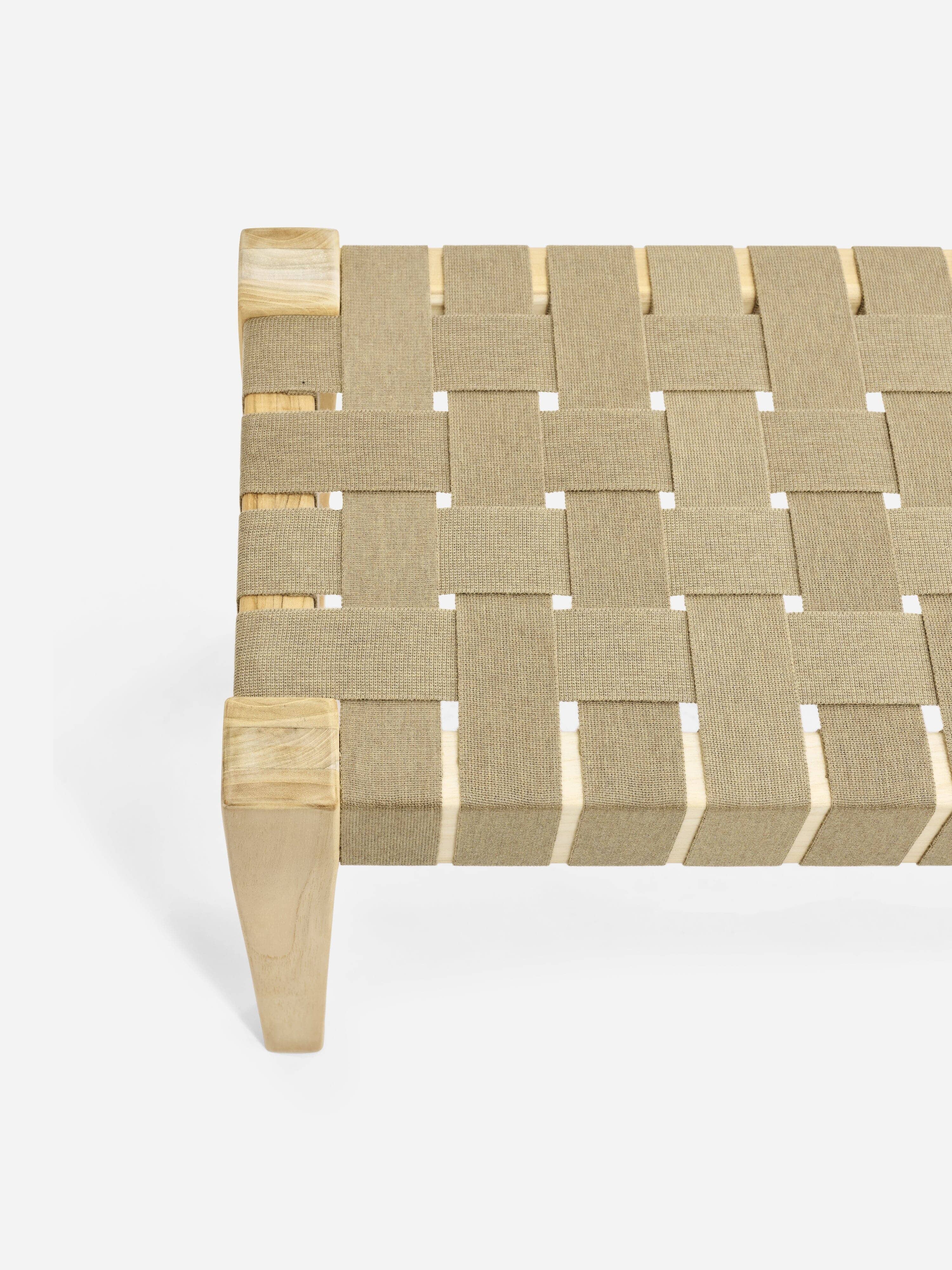 Santa Cruz Bench | Beige Outdoor Straps